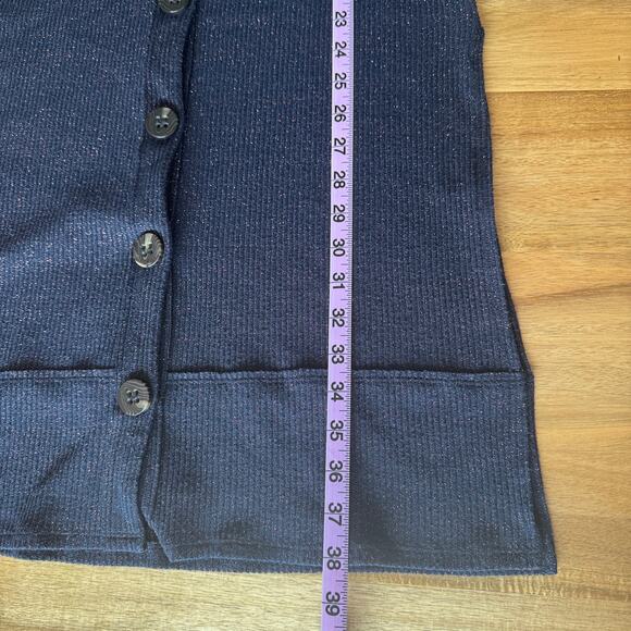 Free People We The Free Ribbed Sparkly Cardigan Duster Lightweight Long Sweater - Picture 13 of 14